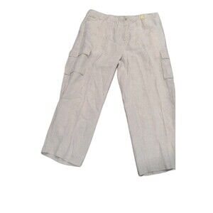 Vintage TOMMY BAHAMA Women's XL 100% LINEN Cargo Pants